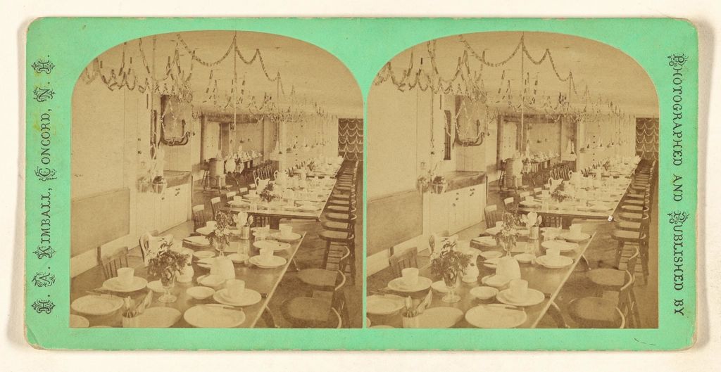 The dining room, laid for service