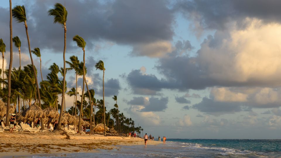 The beach and the water beyond it