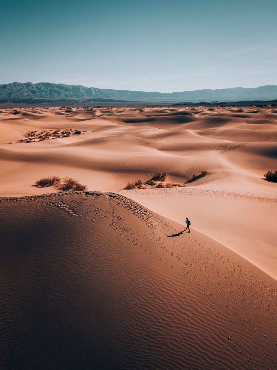 Open desert running to the hills